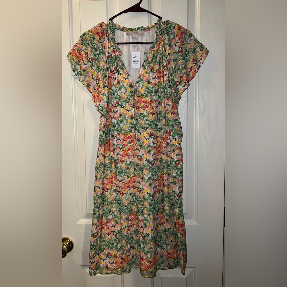 Loft brand oversized loose floral dress